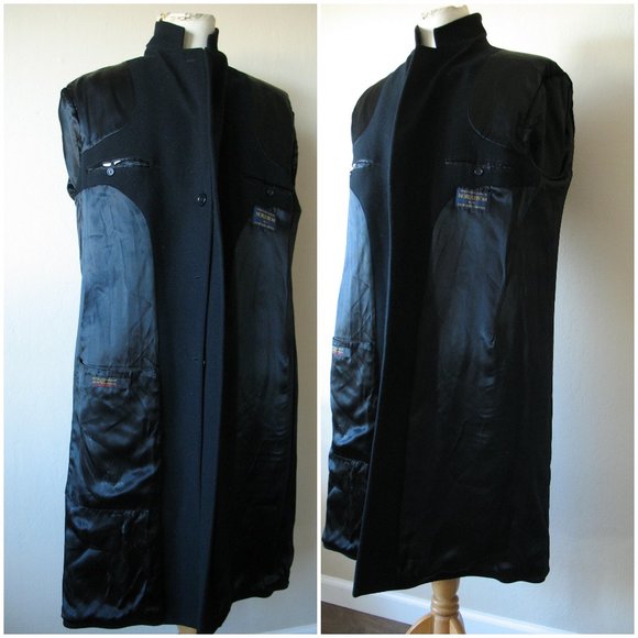 Nordstrom Cashmere Coat 3 Button 44L Italy Black XL - Picture 4 of 9